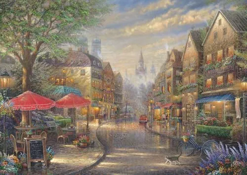 Schmidt Spiele 59675 Thomas Kinkade, Cafe in München, 1000 Teile Puzzle