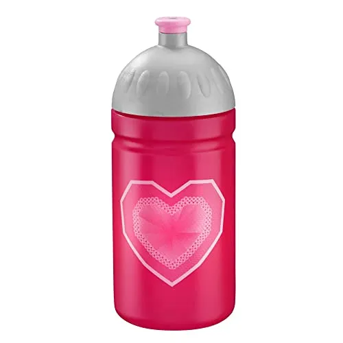 Step by Step Trinkflasche Glitter Heart Hazle, pink, auslaufsicher, spülmaschinenfest, BPA-frei, für Schule, Kindergarten, heiße und kohlensäurehaltigen Getränke, 0,5L