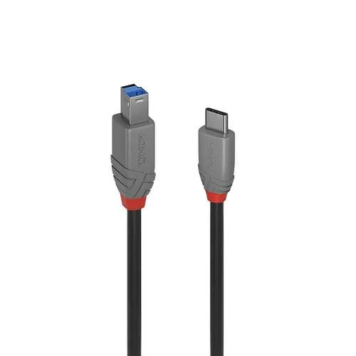 Lindy 2m USB 3.2 Typ C an B Kabel, Anthra Line