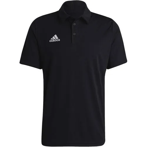 adidas Herren Entrada 22 Polo Shirt, Schwarz, L - Klassisches Poloshirt mit Knopfleiste, aus 100 % recyceltem Polyester. Ideal für aktive Tage, dank feuchtigkeitsabsorbierender AEROREADY Technologie.
