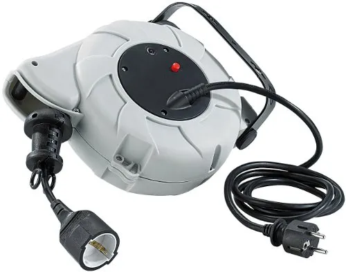 revolt Kabelaufroller: 9 Meter Kabeltrommel zur Festmontage an Wand & Decke (Automatische Kabeltrommel, Selbsteinzug, Kabelrolle Wandmontage)