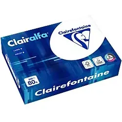 Clairefontaine 1910C - Ries Druckerpapier Kopierpapier Clairalfa, extraweiß, DIN A5, 80g, 500 Blatt
