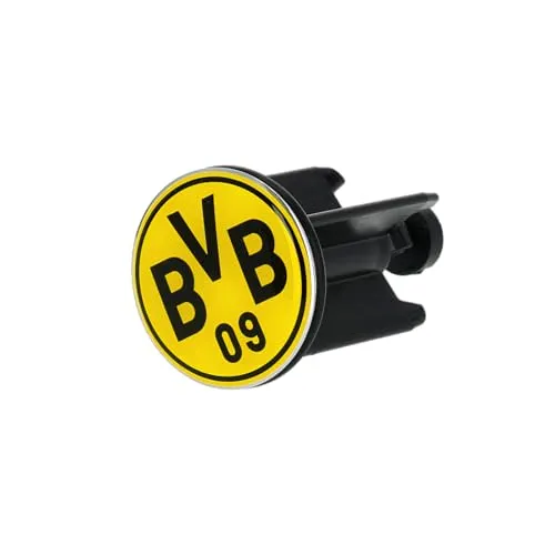 Borussia Dortmund BVB Waschbeckenstöpsel, 4 x 4 x 7-8,5 cm, Kunststoff und Metall, Gelb-Schwarz