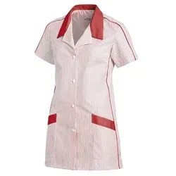 Kasack Damen rot 08/559/02, Größe 44 - Stylischer Kasack für Damen in leuchtendem Rot, perfekt für den Einsatz in der Pflege oder Gastronomie - bequem und pflegeleicht.