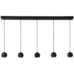 Eindhoven 5-flammige Pendelleuchte schwarz - Lampen für elegante Beleuchtung, höhenverstellbar und ideal für Esstische oder Kücheninseln.