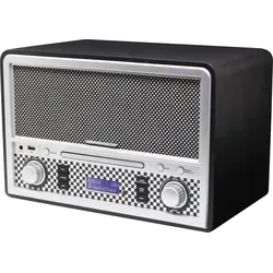 Soundmaster Radio NR955SW DAB+ - Musikanlage mit nostalgischem Design, DAB+ und Bluetooth für kabelloses Streaming, inklusive Fernbedienung und gut lesbarem Display.