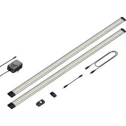 ledscom.de LED Unterbau-Leuchte Siris, Bewegungsmelder, flach, je 90cm, je 1044lm, weiß, 2er Set