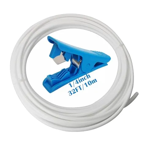 CESFONJER 10 Meter Kühlschrankschlauch, Zulaufschlauch, Osmose Schlauch für Side by Side Kühlschrank, Wasserfilter, Aquarium, Wasserzulaufleitung 1/4