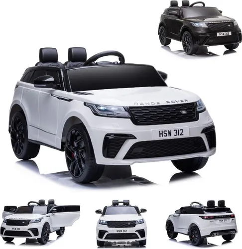 ES-TOYS Elektro Kinderauto Range Rover Velar - lizenziertes 12V Modell mit Ledersitz und 2 Motoren, 2,4 GHz Fernsteuerung und EVA Reifen für maximalen Fahrspaß