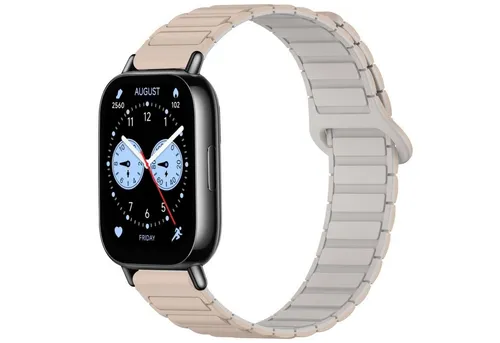 Wigento Smartwatch-Armband Für Xiaomi Redmi Watch 5 Lite Two Color Magnetisches Arm Band Braun, Zweifarbiges Silikonband mit Magnetverschluss