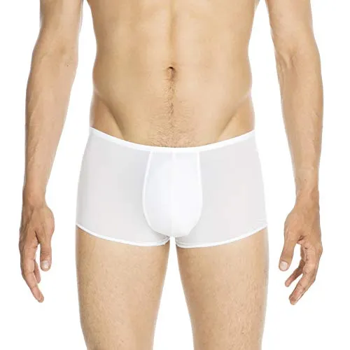 HOM Plumes Retro Short Pant (M Weiß) - Retroshorts für Herren aus weicher Mikrofaser, unsichtbar unter der Kleidung und extrem leicht – für höchsten Tragekomfort und ein Gefühl wie eine zweite Haut.