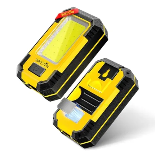 WARSUN LED Arbeitsleuchte Wiederaufladbare Werkstattlampe COB Inspektionsleuchten Tragbare Arbeitslampe mit Magnet für Camping Auto Reparaturen 30w 1200 High Lumens Bright Yellow