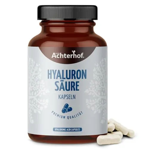 Hyaluronsäure 120 Kapseln | hochdosiert mit 500mg - Hyaluronsäure zur Unterstützung der Hautfeuchtigkeit und Gelenkgesundheit. 100% vegan, hochrein und leicht einzunehmen. Ideal für eine gesunde Haut und geschmeidige Gelenke.
