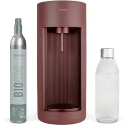 mysoda Wassersprudler Glassy Beetroot, Bordeaux, Metall, Kunststoff, Holzwerkstoff, 44.4 cm, Küchengeräte, Wasseraufbereitung, Wassersprudler