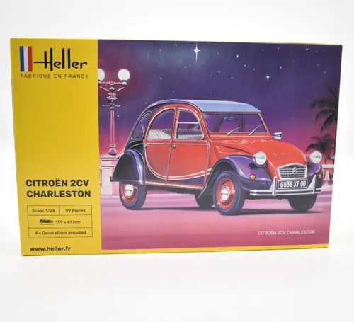 Heller 80766 Citroen 2CV Charleston 1:24 Bausatz - Automobil Bausatz im Maßstab 1:24, ideal für Modellbau-Enthusiasten ab 14 Jahren, inklusive unmontiertem Kit des klassischen Citroën 2CV Charleston.