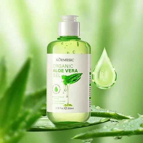 Aloe Vera Gel mit Bio-Extrakt – Feuchtigkeitspflege für Gesicht, Körper & Haare – After-Sun Gel bei Sonnenbrand & trockener Haut – Vegan & ohne Parabene – 200ml