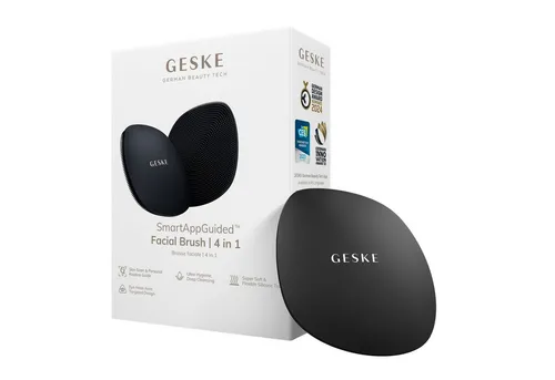 GESKE German Beauty Tech Gesichtsreinigungsbürste SmartAppGuided™ Facial Brush 4 in 1, Packung, 1-tlg., inkl. kostenloser APP (SmartAppGuided Device), Mit der GESKE App erhältst Du deine personalisierte Hautpflegeroutine.
