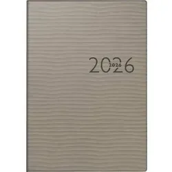 Buchkalender studioplan int. 16,8x24cm 1 Woche/2 Seiten Kunstleder-Einband Tejo grau 2026