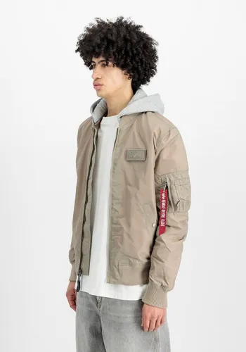 Alpha Industries Bomberjacke MA-1 TT Hood, Vintage Sand - 679 - Funktionsjacke in Größe XL, aus strapazierfähigem 2tone Nylon, mit praktischer Kapuze und stylischem Stehkragen für optimale Funktionalität und modischen Look.