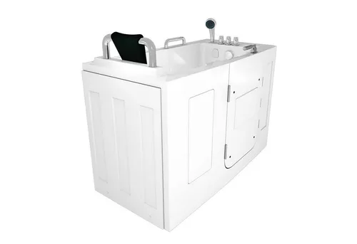 AcquaVapore Sitzbadewanne für Senioren mit Tür S07-TH-C-L 140x76cm - Erleben Sie Komfort und Sicherheit mit unserer Sitzbadewanne für Senioren, ausgestattet mit einer seitlichen Tür für einfachen Einstieg. Hochwertiges Sanitär-Acryl sorgt für Stabilität und Langlebigkeit.