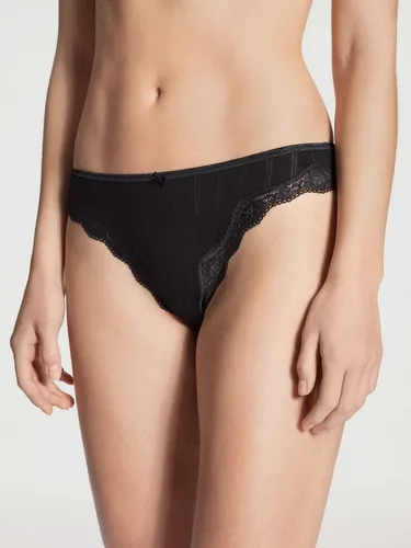 CALIDA Etude Toujours Slip Damen - Hochwertiger PIMA-Baumwolle - Funktionsunterwäsche aus feiner Supima-Baumwolle mit hohem Beinausschnitt und weicher Spitze für höchsten Tragekomfort.