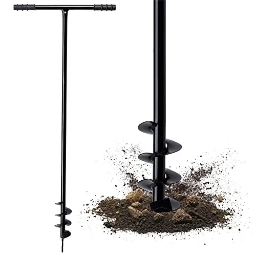 KADAX Handerdbohrer 80 mm - Handerdbohrer aus Metall für präzise Löcher im Garten, ideal für Pflanzen und Zaunpfähle, ohne Stromverbrauch und wartungsfrei.