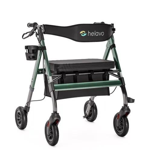 Helavo Rollator H1150, faltbar & extra breit mit Sitz & Einkaufskorb