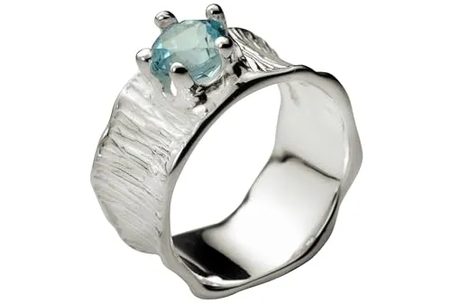 SILBERMOOS Damen Bandring mit Blautopas von SILBERMOOS