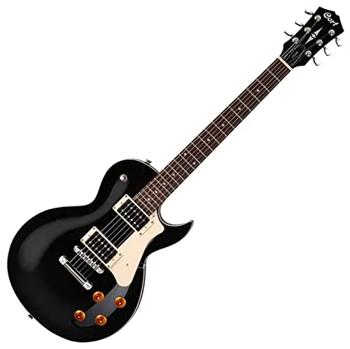 Cort CR100 Black - E-Gitarre - Classic Rock Series, Mahagoni-Korpus für warmen Klang, ideal für Rock und Blues, Hochglanz Schwarz-Finish, perfekt für Einsteiger und Profis.