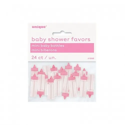 Deko Baby-Fläschchen pink, 24 Stück