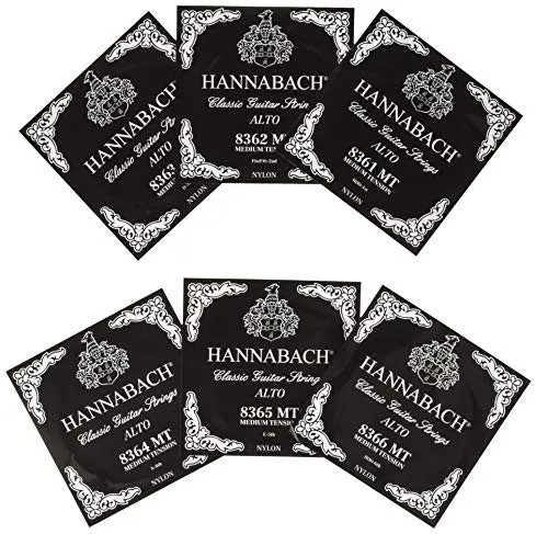 Hannabach 652807 Set Saiten für Klassikgitarre - Hohe Spannung - Akustikgitarren-Saiten, hochwertige Nylon- und silberumsponnene Saiten, ideal für brillante Klänge und langlebige Performance, Made in Germany.