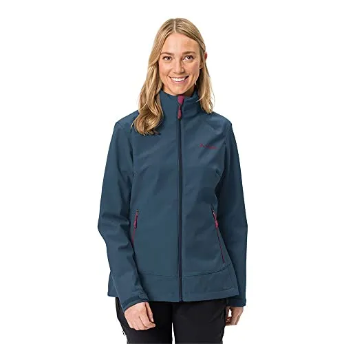 VAUDE Damen Softshell Jacke Cyclone Jacket VI, weich, warm und winddicht, wasserabweisend und atmungsaktiv, dark sea, 38
