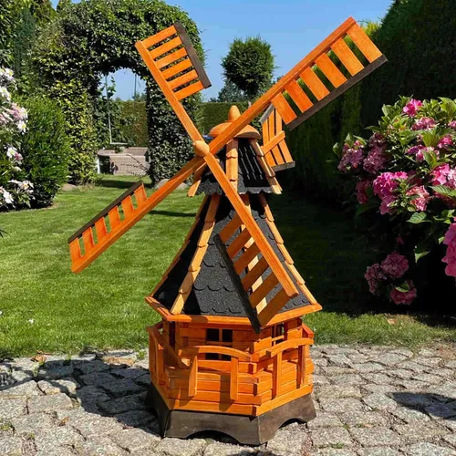 DARLUX Sechseck Garten-Windmühle XXL aus Holz