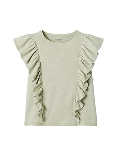 Vertbaudet Mädchen T-Shirt mit Volants salbeigrün 158