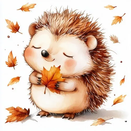 Servietten Lovely Autumn Animals Verspielte Herbsttiere Igel Maus 33x33cm 20