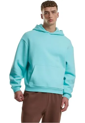 URBAN CLASSICS Fluffy Hoody blau XL (54/56) - Herren-Sweatshirt aus 70% Baumwolle für hohen Tragekomfort, mit Kapuze und in trendigem berylblue, ideal für lässige Outfits.