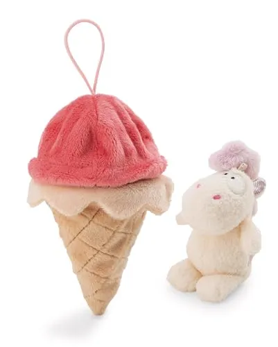 NICI Kuscheltier Einhorn Creamy Pink 10cm in EIS mit Loop - bunt - Weiches Plüschtier – niedliches Stofftier zum Kuscheln & Spielen – tolle Geschenkidee für Kinder & Erwachsene | 61914