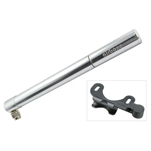 AIRBONE Mini Hand Pumpe Matrix ZT-507 AV 245mm Silber inkl. Halter Fahrrad