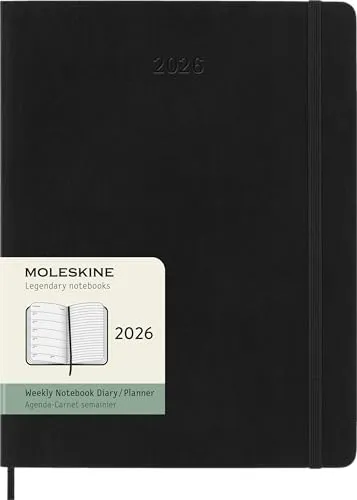 MOLESKINE Buchkalender Wochenkalender 2026 schwarz in schwarz von Moleskine