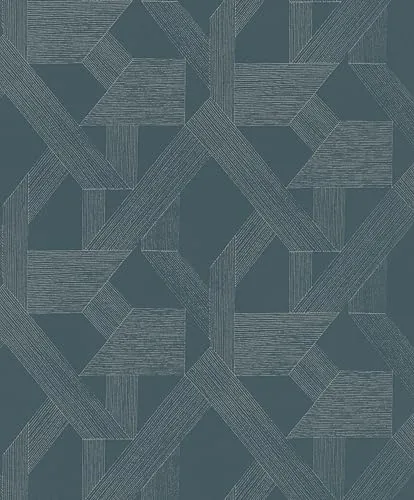Produktbild Rasch SCHÖNER WOHNEN-Kollektion Vliestapete LINES 600414 mit geometrischem Motiv in Petrol - 10,05 m x 0,53 m