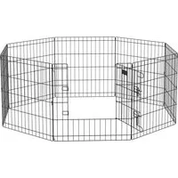 PawHut 8-TLG Welpenlaufstall für Haustiere - Flexibles Spielgehege für drinnen und draußen: Gestalten Sie mit 8 Gitterplatten individuelle Formen. Robustes Material und große Tür für einfachen Zugang sichern Ihren Liebling in einem komfortablen Bereich.