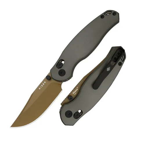 Kizer Taschenmesser Phoca CC AEB-L Grau Aluminium