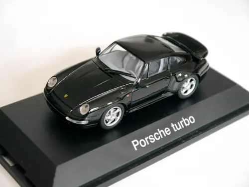 Porsche 993 911 Carrera Turbo schwarz / grau nero negro black, Schuco 1:43 boxed