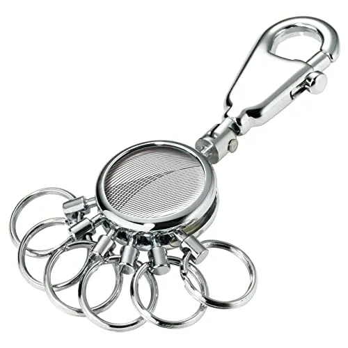 TROIKA PATENT GEOMETRIC WAVES Schlüsselhalter – edles Design für perfekte Schlüsselorganisation - Schlüsselanhänger für Damen mit Karabiner und 6 ausklinkbaren Ringen – ideal für die stilvolle Organisation Ihrer Schlüssel und Zubehör.