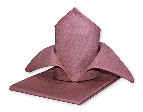 Haus und Deko Stoffservietten 4er Pack Struktur Leinen-Optik bügelfrei 50x50 cm Servietten #1239 (Flieder)