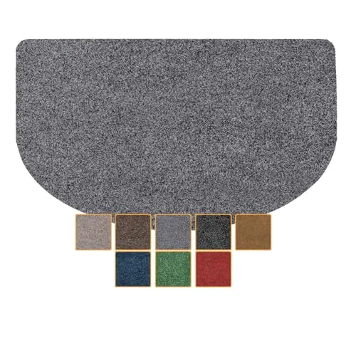ANRO Fußmatte Schmutzfangmatte Türmatte rutschfest Fußabstreifer abwaschbar robust für Eingang, Haustür, Flur innen & außen Poet Küche, 75 x 45 cm (Halbrund)