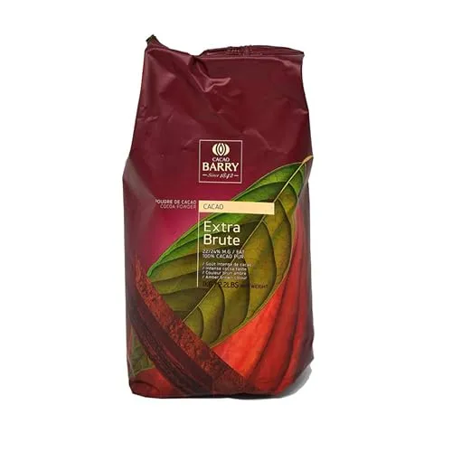 Cacao Barry Extra Brute Kakaopulver 1kg - Intensiver Schokoladengeschmack für Backen und Desserts - Kakao & Heiße Schokolade: Extra Brute Kakaopulver bietet intensiven Geschmack, ideal für Profis und Hobbybäcker – perfekt für vielseitige Kreationen von Kuchen bis heiße Trinkschokolade.