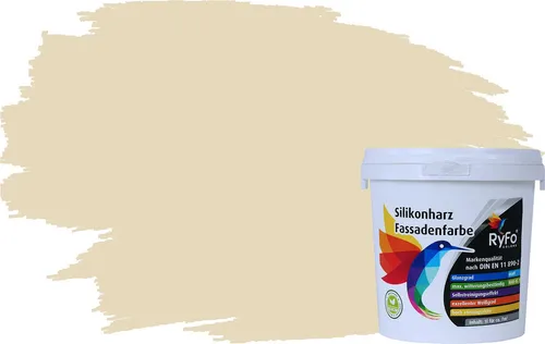 RyFo Colors Silikonharz Fassadenfarbe Lotuseffekt Trend Weißtöne Hellelfenbein 1l - Hoch wetterbeständige Silikonharz-Fassadenfarbe für langlebige, selbstreinigende Oberflächen. Ideal für anspruchsvolle Außenflächen mit hervorragender Deckkraft und strapazierfähiger Beschichtung.