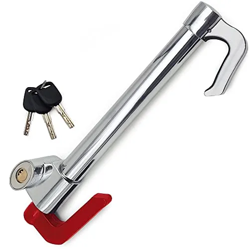 KRASER KR837 Lenkradkralle Pedalsperre - Wegfahrsperre mit maximaler Sicherheit Stufe 10, robustes Lenkradschloss mit versenkbarem Haken, ideal für Autos, Lieferwagen und Wohnmobile.