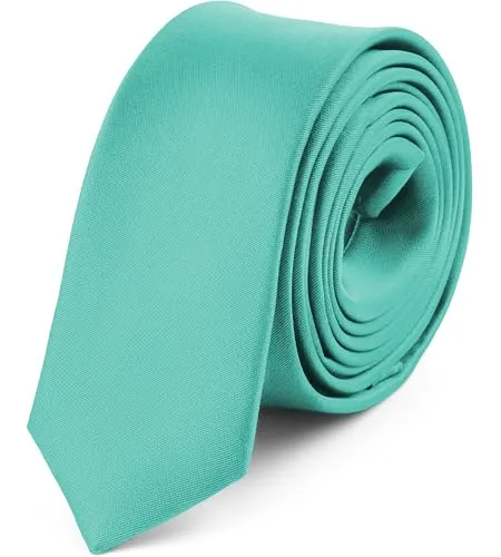 Ladeheid Herren Schmale Krawatte SP-5 (150cm x 5cm, Türkis)